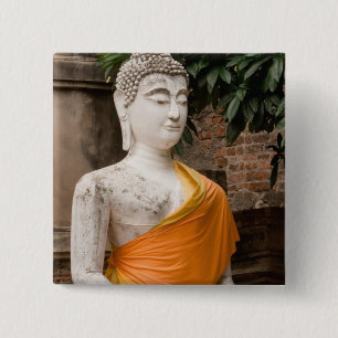 Asia, Thailand, Siam, Buddha at Ayutthaya 15 Cm Square Badge