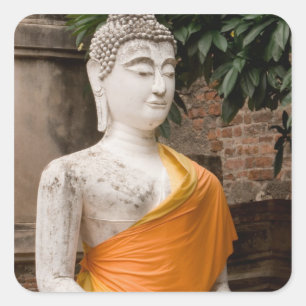 Asia, Thailand, Siam, Buddha at Ayutthaya Square Sticker