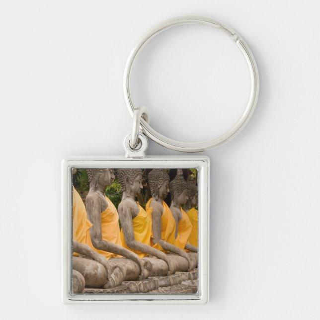 Asia, Thailand, Siam, Buddhas at Ayutthaya Key Ring (Front)