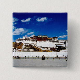 Asia, Tibet, Lhasa, Potala Palace. UNECSO 15 Cm Square Badge