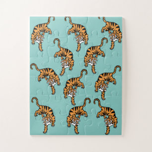 Asia Tiger Pattern Jigsaw Puzzle