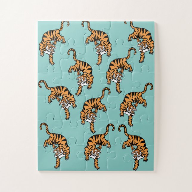 Asia Tiger Pattern Jigsaw Puzzle (Vertical)