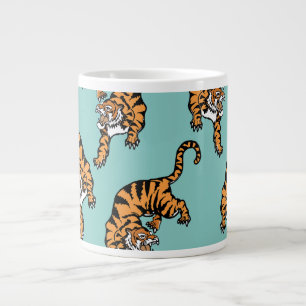 Asia Tiger Pattern Large Coffee Mug
