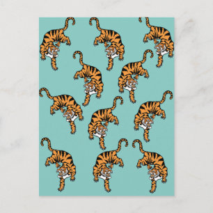 Asia Tiger Pattern Postcard