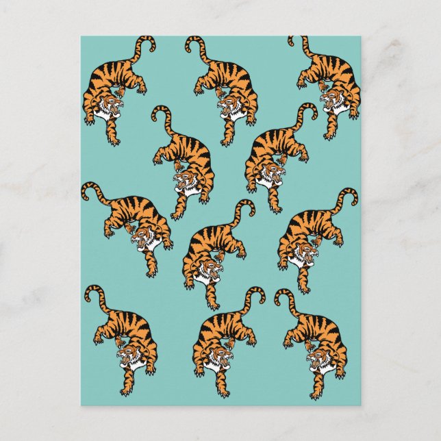 Asia Tiger Pattern Postcard (Front)