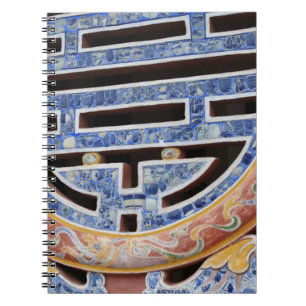Asia, Vietnam. Decorated window Notebook