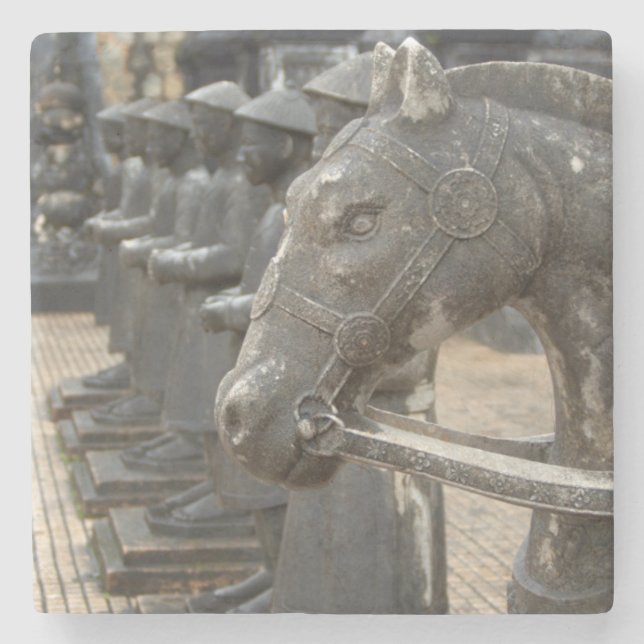 Asia, Vietnam. Figurines and horse statues Stone Coaster (Front)