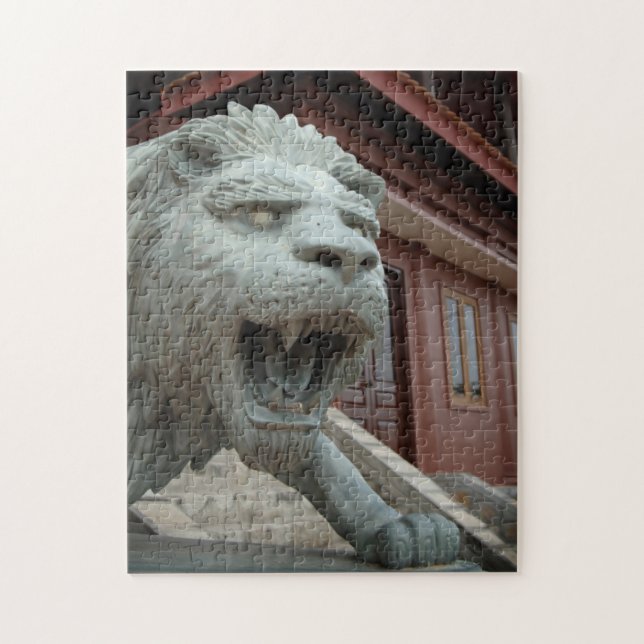 Asia, Vietnam. Lion sculpture at Chau Doc Jigsaw Puzzle (Vertical)
