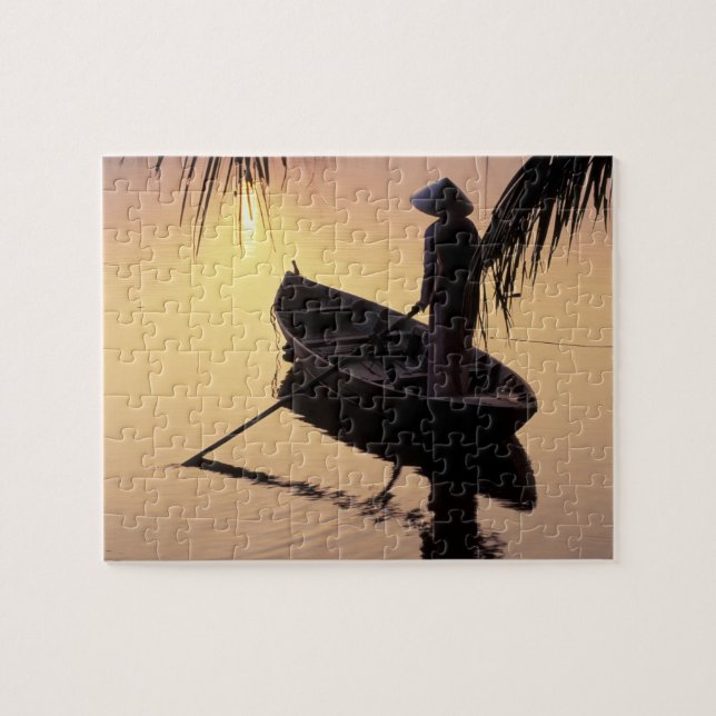 Asia, Vietnam, Mekong Delta, Can Tho. Evening Jigsaw Puzzle (Horizontal)