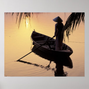 Asia, Vietnam, Mekong Delta, Can Tho. Evening Poster