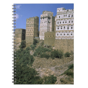 Asia, Yemen, Al Hajjara. Buildings and only Notebook