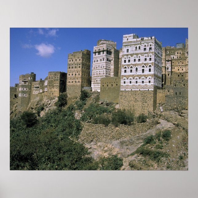 Asia, Yemen, Al Hajjara. Buildings and only Poster (Front)