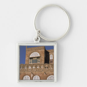 Asia, Yemen, Sana'a. Yemeni architecture detail. Key Ring