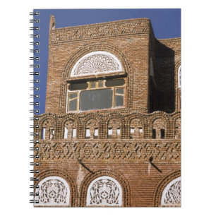 Asia, Yemen, Sana'a. Yemeni architecture detail. Notebook