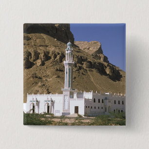Asia, Yemen, Tarim. White mosque. 15 Cm Square Badge