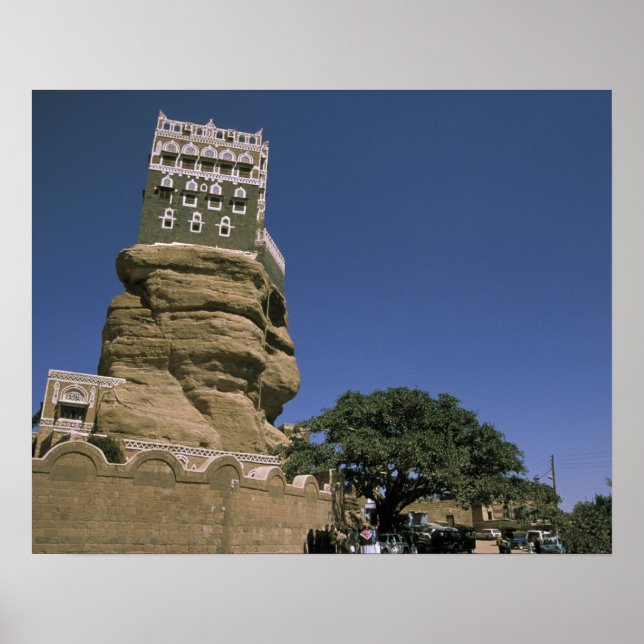 Asia, Yemen, Wadi Dhar. Rock Palace, or Dar Al Poster (Front)