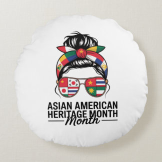 asian american and pacific islander heritage month round cushion