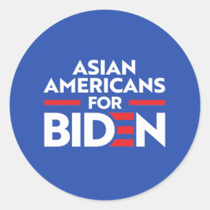 ASIAN AMERICANS FOR JOE BIDEN CLASSIC ROUND STICKER