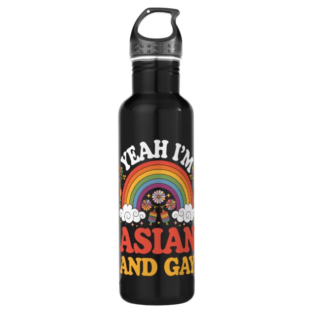Asian and Gay Queer Asian Chinese Korean Japanese 710 Ml Water Bottle (Front)