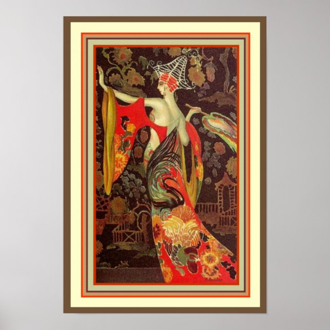 Asian Art Deco Poster  13 x 19 (Front)