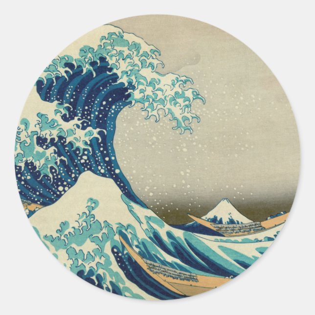 Asian Art - The Great Wave off Kanagawa Classic Round Sticker (Front)