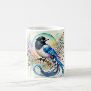 Asian Azurewinged Magpie 170724AREF119 - Watercolo Coffee Mug
