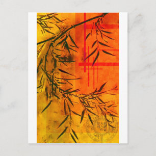 Asian Bamboo Art Postcard