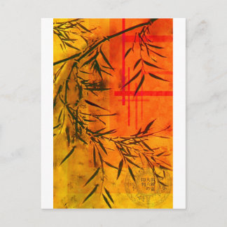 Asian Bamboo Art Postcard