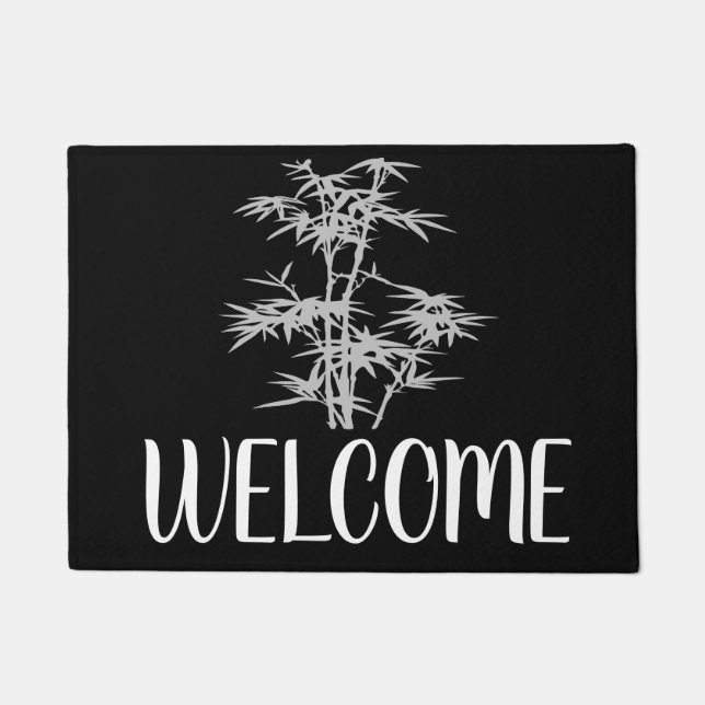 Asian bamboo peaceful welcome mat (Front)