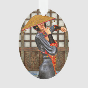 Asian Battle Woman Ornament