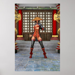 Asian Battle Woman Poster