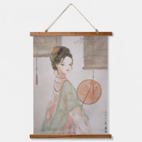 Asian Beauty Vintage Ink Painting Wall Art