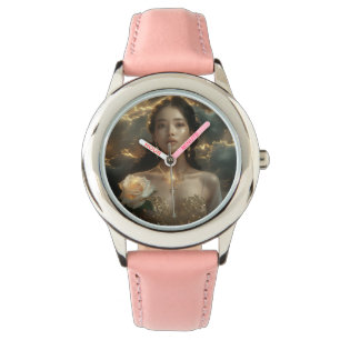 Asian Beauty With White Rose Watch