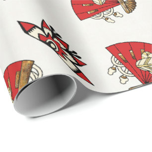Asian Bird Deco Wrapping Paper