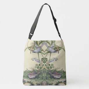 Asian Bird Wildlife Wildflowers Shoulder Tote Bag