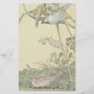 Asian Birds Wildflower Flowers Habitat Stationery
