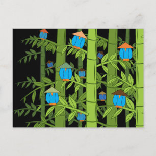 Asian Blue Birds Postcard