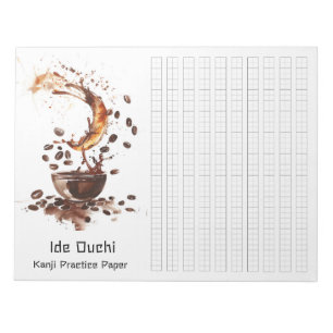 Asian Brush Coffee Art Kanji Practice Paper 6 Notepad