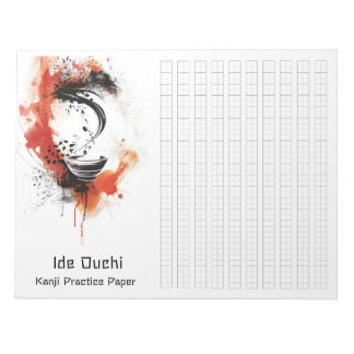 Asian Brush Coffee Art Kanji Practice Paper 8 Notepad