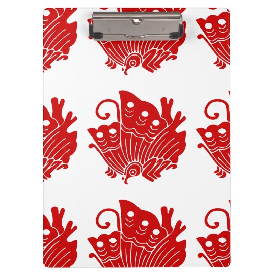 Asian Butterfly Japanese Kamon Design Clipboard