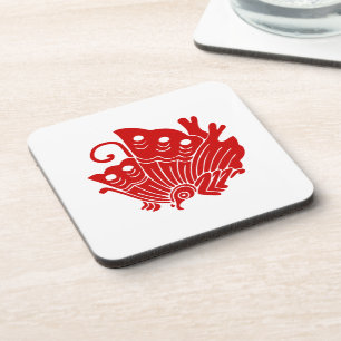 Asian Butterfly Japanese Kamon Design Coaster