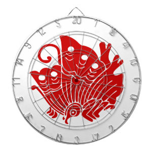 Asian Butterfly Japanese Kamon Design Dartboard