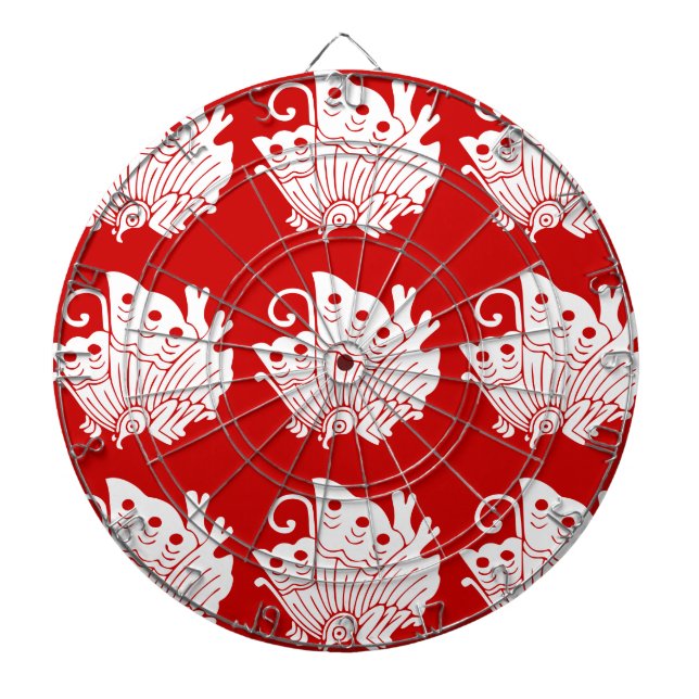 Asian Butterfly Japanese Kamon Design Dartboard (Front)
