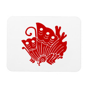 Asian Butterfly Japanese Kamon Design Magnet