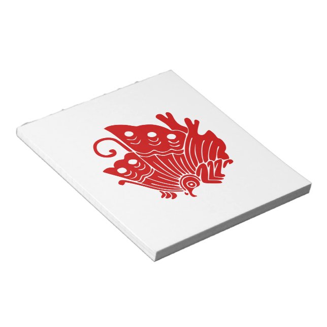 Asian Butterfly Japanese Kamon Design Notepad (Angled)