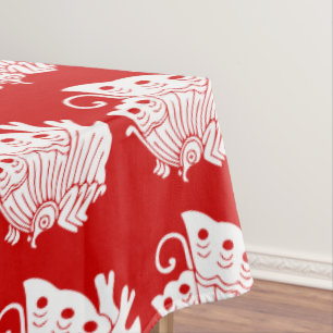 Asian Butterfly Japanese Kamon Design Tablecloth