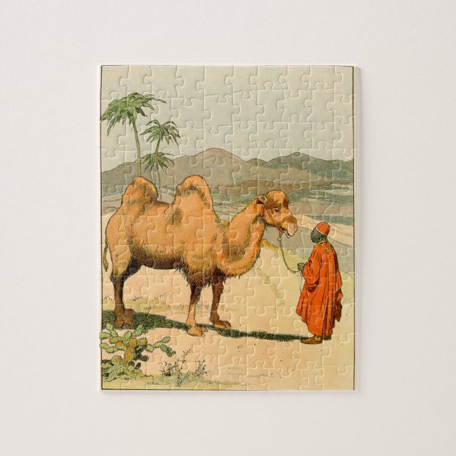 Asian Camel & Desert Traveler Jigsaw Puzzle (Vertical)