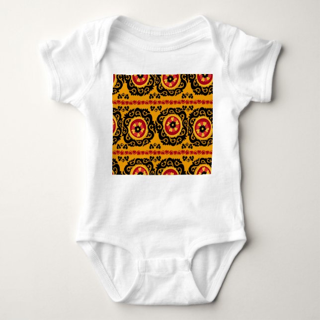 Asian Carpet Suzanne: Traditional Embroidery Baby Bodysuit (Front)
