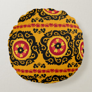 Asian Carpet Suzanne: Traditional Embroidery Round Cushion
