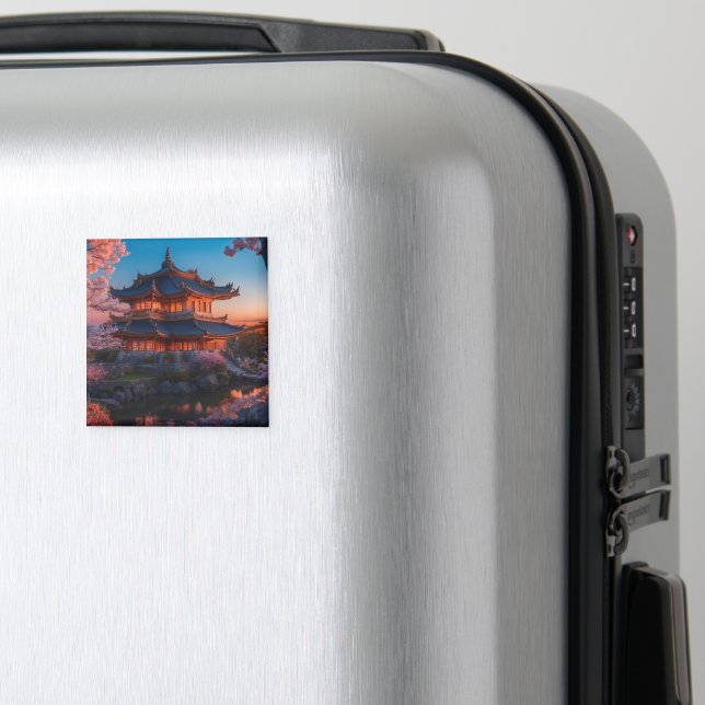 Asian Castle of the Garden Sunset Magnet (In Situ (Luggage))